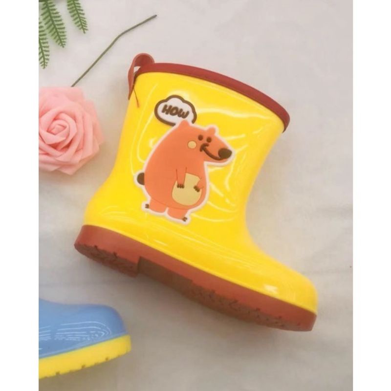 Sepatu boots anak PAUD TK sepatu hujan animal lis / karet  / sepatu anak SD / sepatu karet / sepatu AP / sepatu gardening anak- 1903A COD 4U CLOTHING