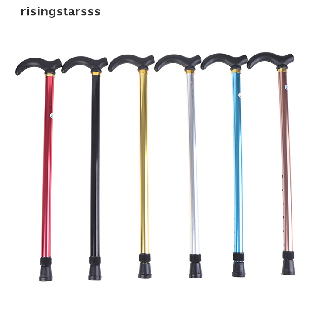 Rsid Span-new Adjustable Walking Stick 2bagian Stabil Anti-Selip Kruk Orang Tua Hiking Cane