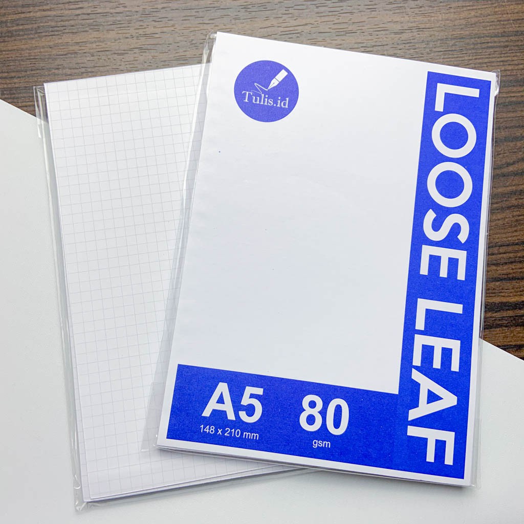

[TULIS.ID] Basic White Paper Loose Leaf A5 80 Gsm Binder Paper Blank Ruled Dotted Grid