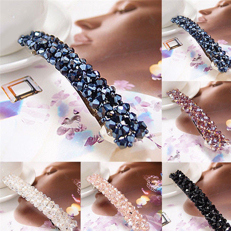 Fashion Girls Bling Headwear Crystal Rhinestone Hair Clip Hairpin Barrette