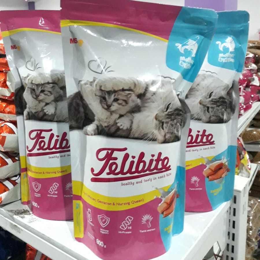 (paket 10pcs ) Felibite Mother &amp;Kitten 800gr Makanan Kucing Induk &amp;Anak satu kardus