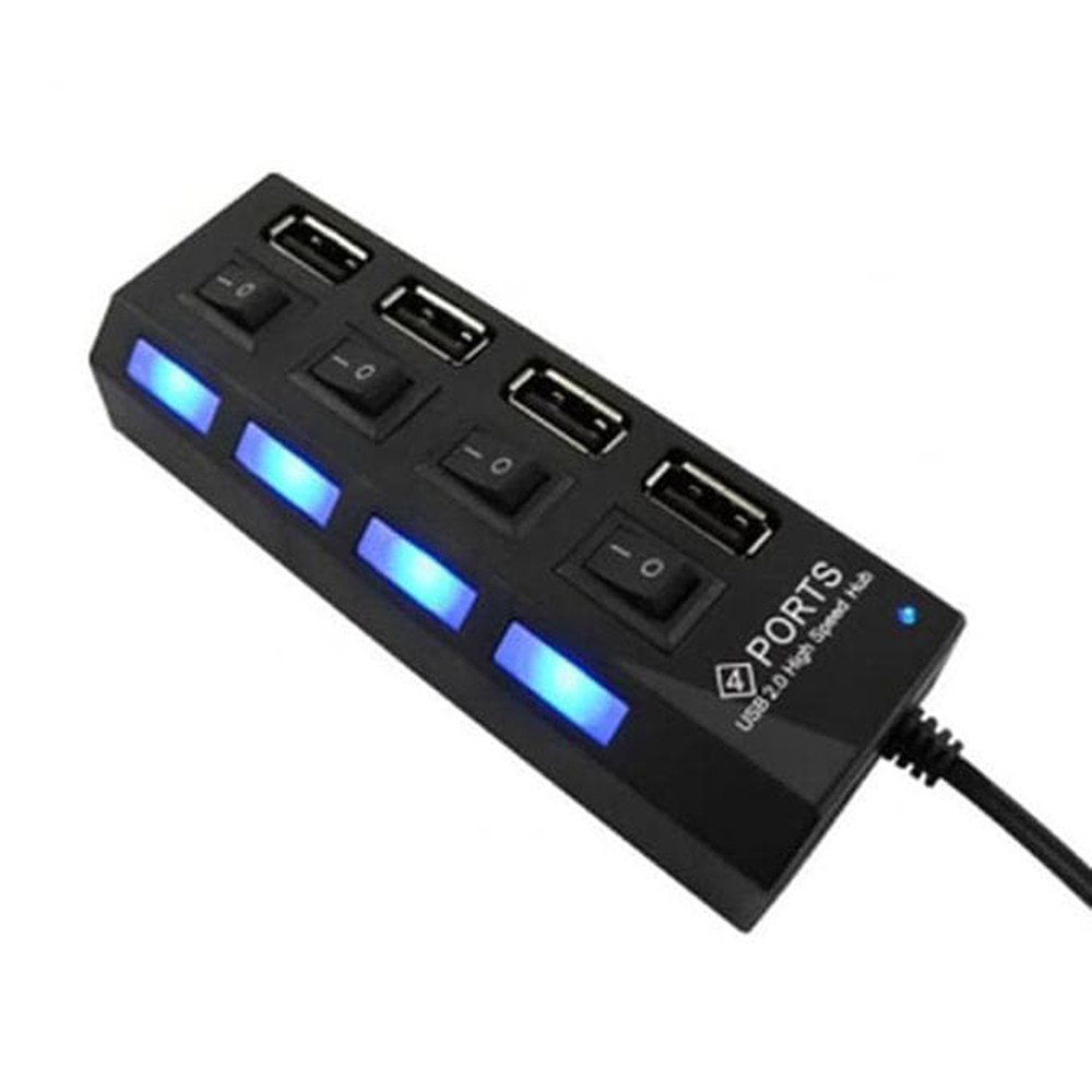 USB 2.0 HUB 4 Port Switch On/Off Lampu LED 4-Port USB-2.0