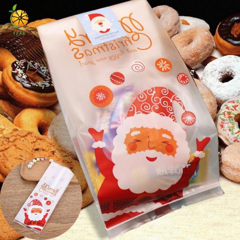 

(5pcs)Kantong tas besar plastik permen biskuit /cookies bag santa claus / christmas souvenir hampers
