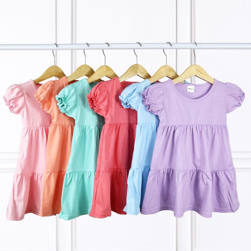 Dress Polos Warna Pastel - Dress Babydoll Anak