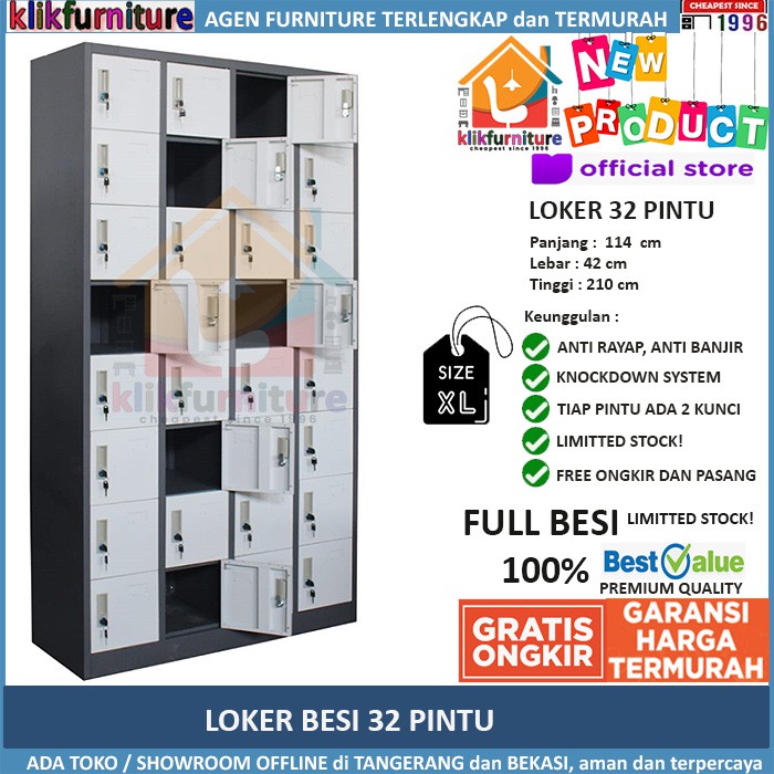 Lemari Loker Locker Cabinet 32 Pintu Full Besi AKL32