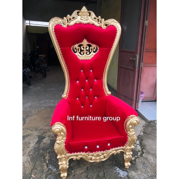 sofa ratu sofa syarini mewah ukir gold kain bludru