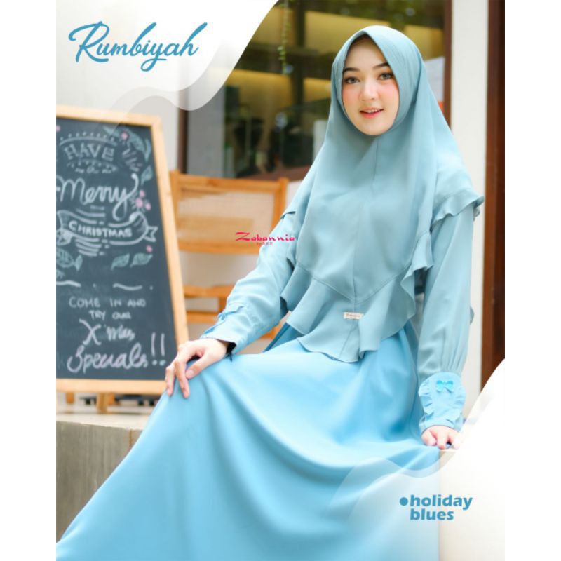 Rumbiyah Dress Set Hijab ORI Size XXL By Zabannia