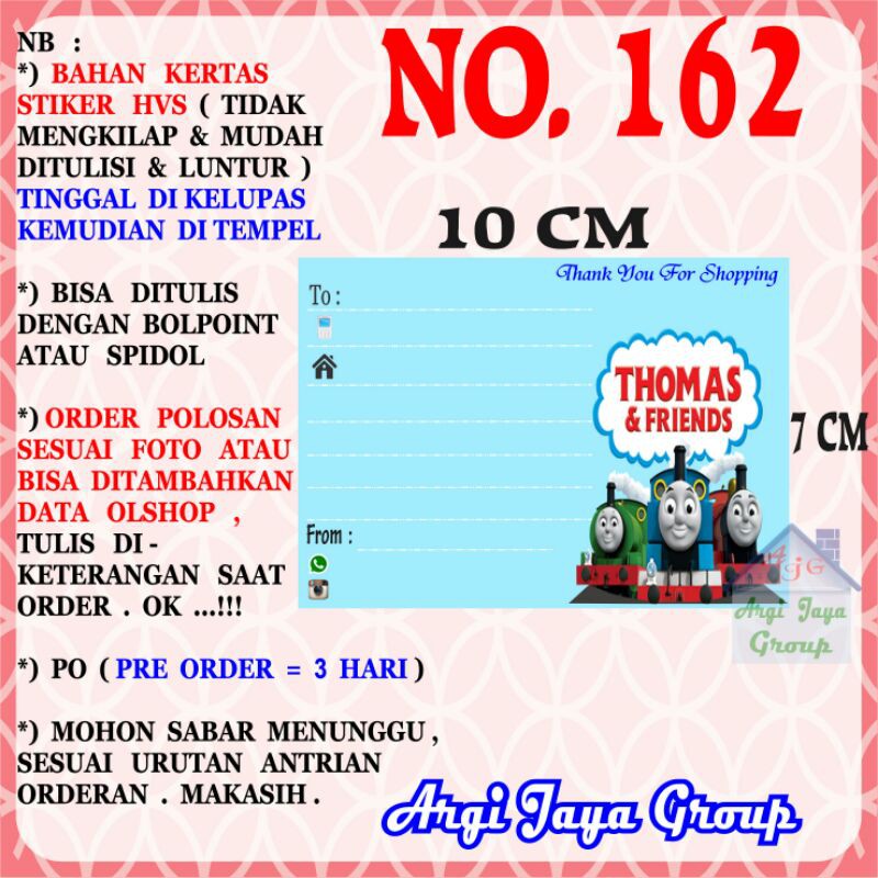 

Stiker HVS - Stiker Pengiriman - Sticker Alamat Olshop Murah Nomer 162-10x7cm