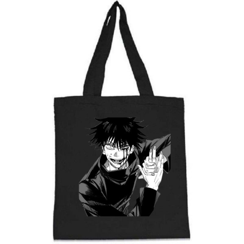 SIAP KIRIM TOTEBAG ANIME JUJUTSU KAISEN JEPANG HITAM PUTIH