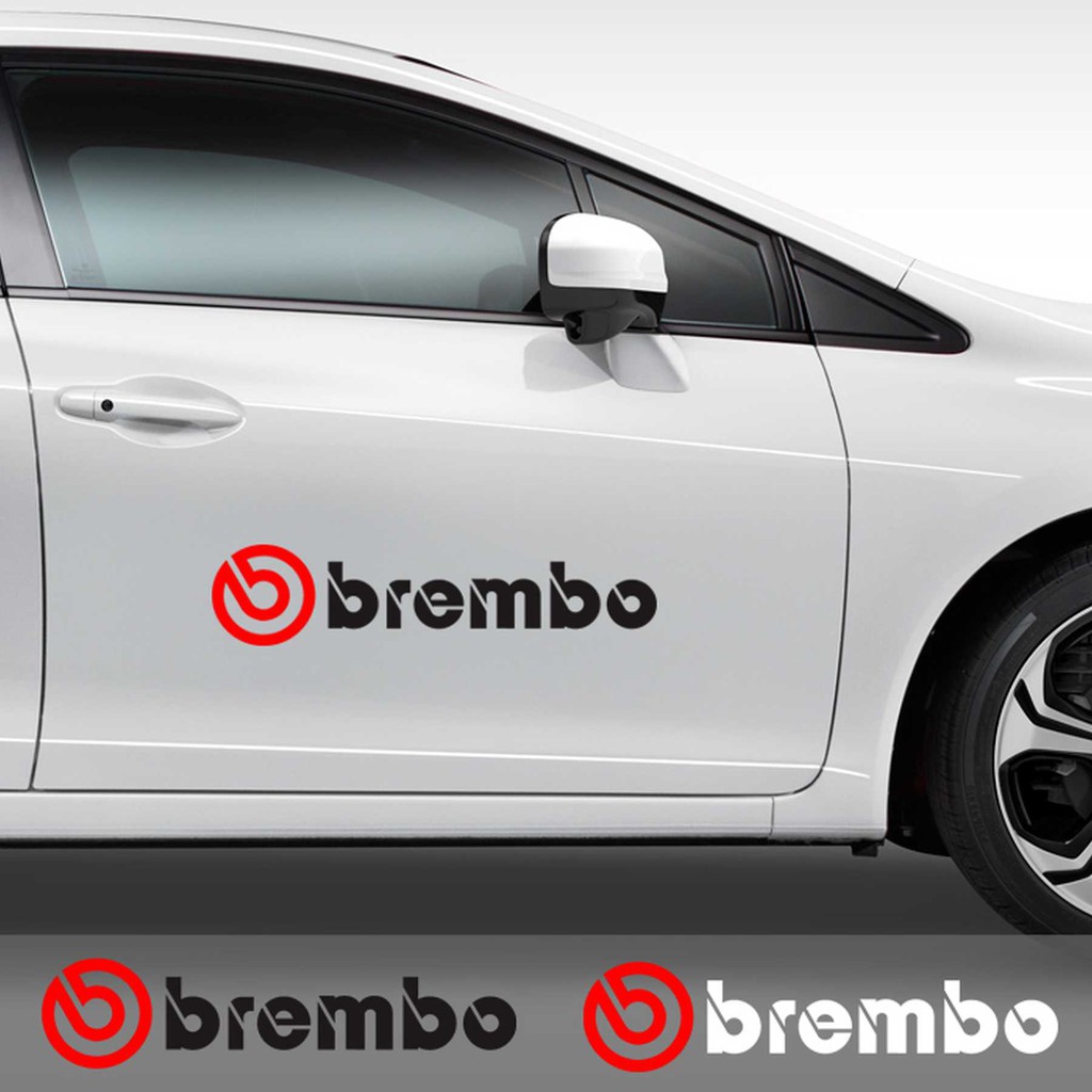 Cutting Stiker Mobil Motor Brembo Brake Racing Logo Side Skirt Car