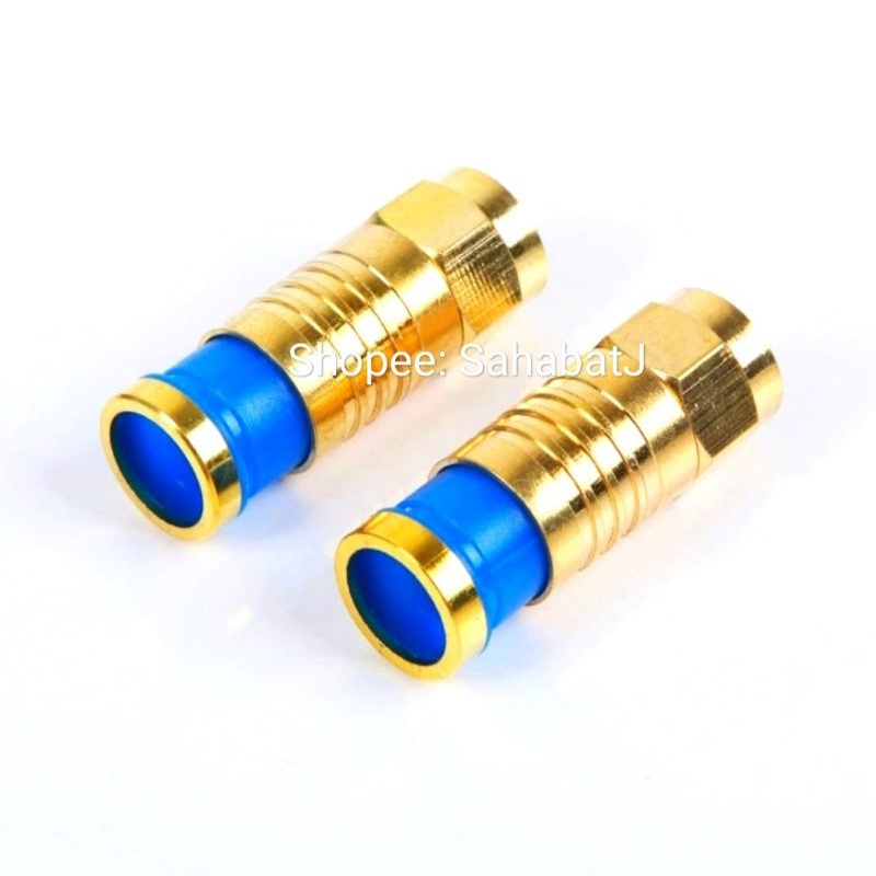 F Connector Compress RG6 GOLD Konektor F drat TV kompres EMAS CCTV Parabola