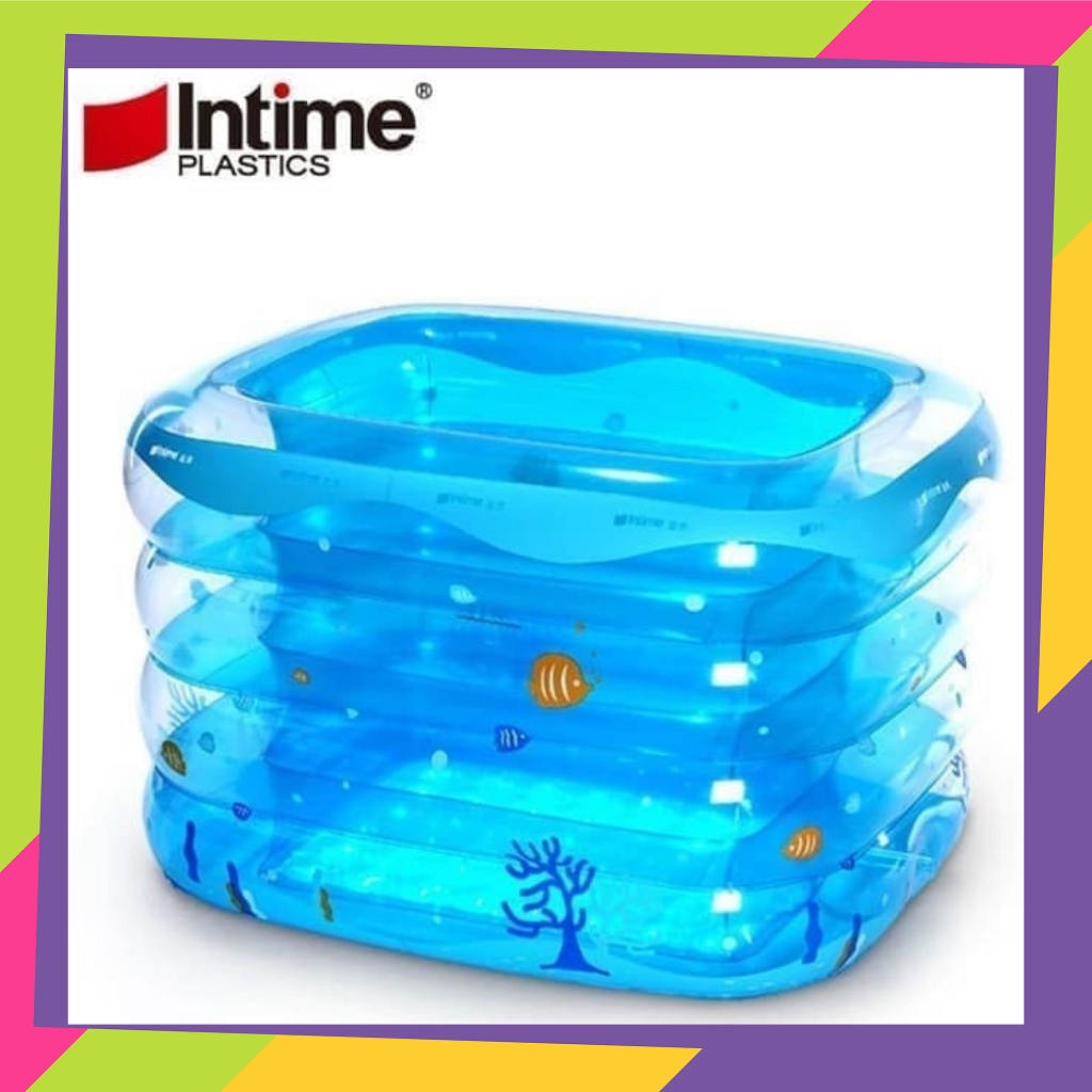 1188 / Kolam renang kotak Intime  Baby 4 Ring /  Ukuran 120cm x 105cm x 75cm