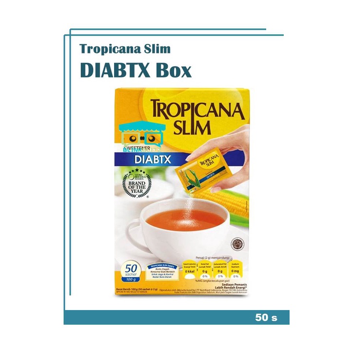 BOX Tropicana Slim Diabtx 50 Sachet Gula Diet Diabetes