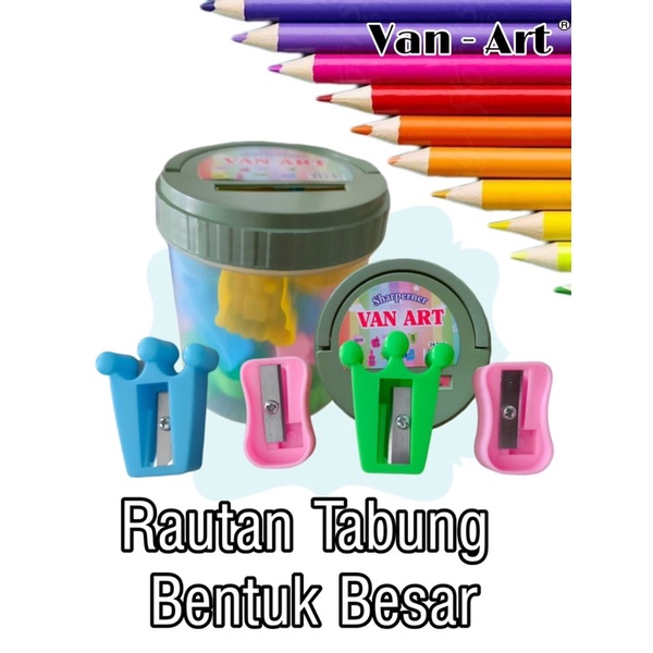 

(Harga 1 tabung isi 24 pcs) RAUTAN pensil isi 24pc, Rautan tabung, harga uda 1 set dengan tabungnya