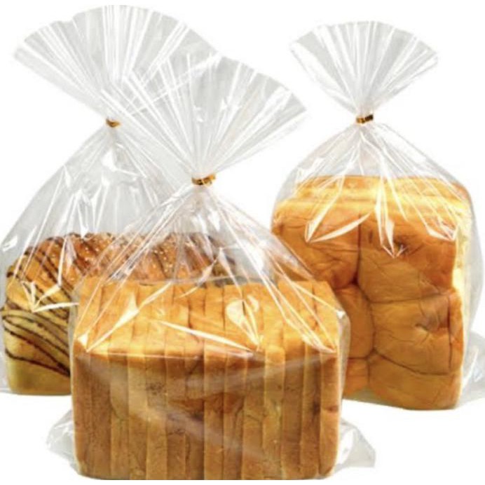 

Plastic Roti tawar bening 10pc / 30x36x6cm toast + twistbtie