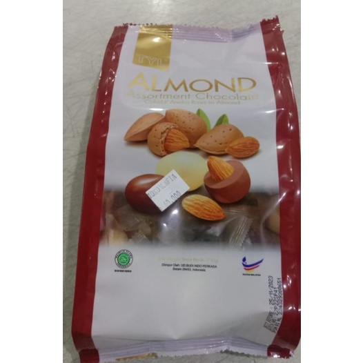 

Cokelat Almond Assortment Chocolate TYL, Cokelat Aneka Rasa Isi Almond 250gram