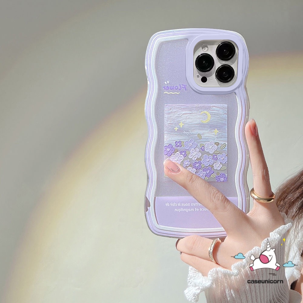 Case Oppo A17 A77 A15 A78 A95 A54 A16 A57 A17K A74 A96 A77s A31 A53 A33 A9 A5 A1K A55 A12 A5s A7 A16K A16E A92 A76 A16s A3s A52 Reno 8T 8Z 7Z 6 8 5 7 Bunga Soft Cover Tepi Bergelombang