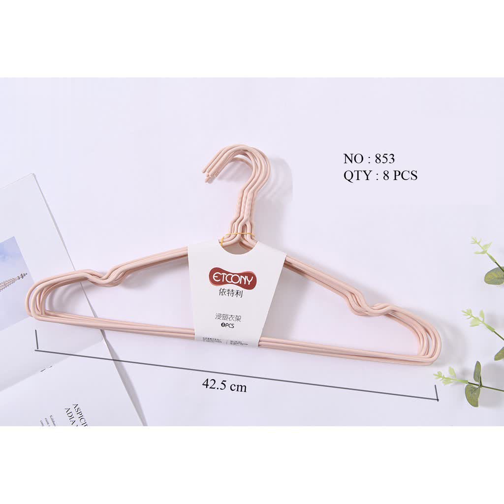 Hanger/ Gantungan baju anti karat kawat lapis plastik {ISI 10 PCS]