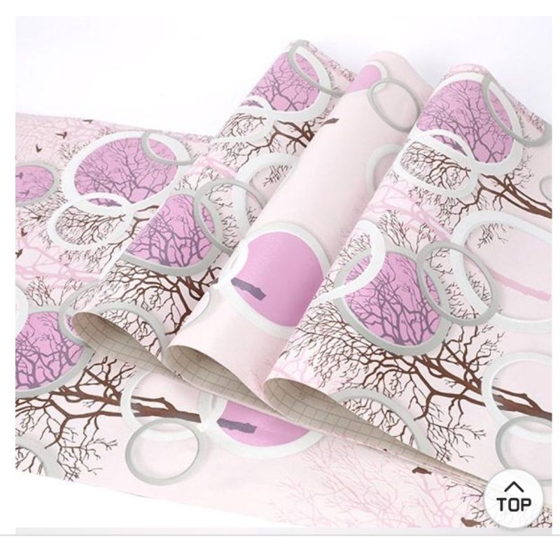 Wallsticker/wallpaper sticker/wallpaper/wallsticker murah/sticker 3D/wall sticker 3D/sticker dinding-3D bulat pink