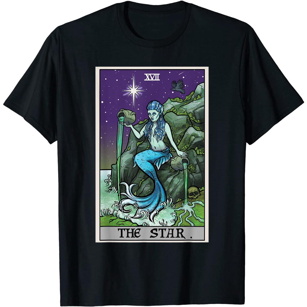 Baju Dewasa The Star Tarot Card Halloween Mermaid Witch Creepy Siren T-Shirt