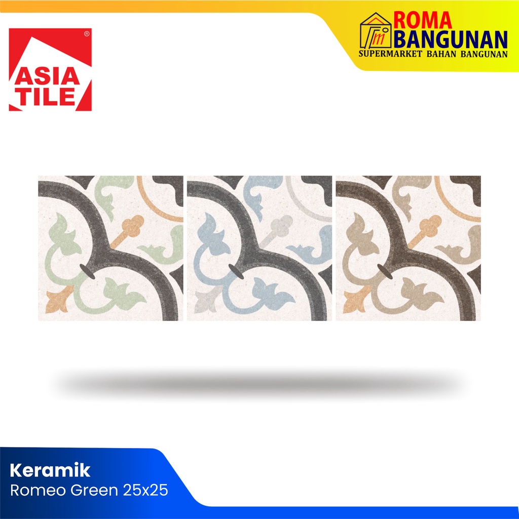 Asia Tile Keramik Lantai Romeo Series 25x25 - Cokelat