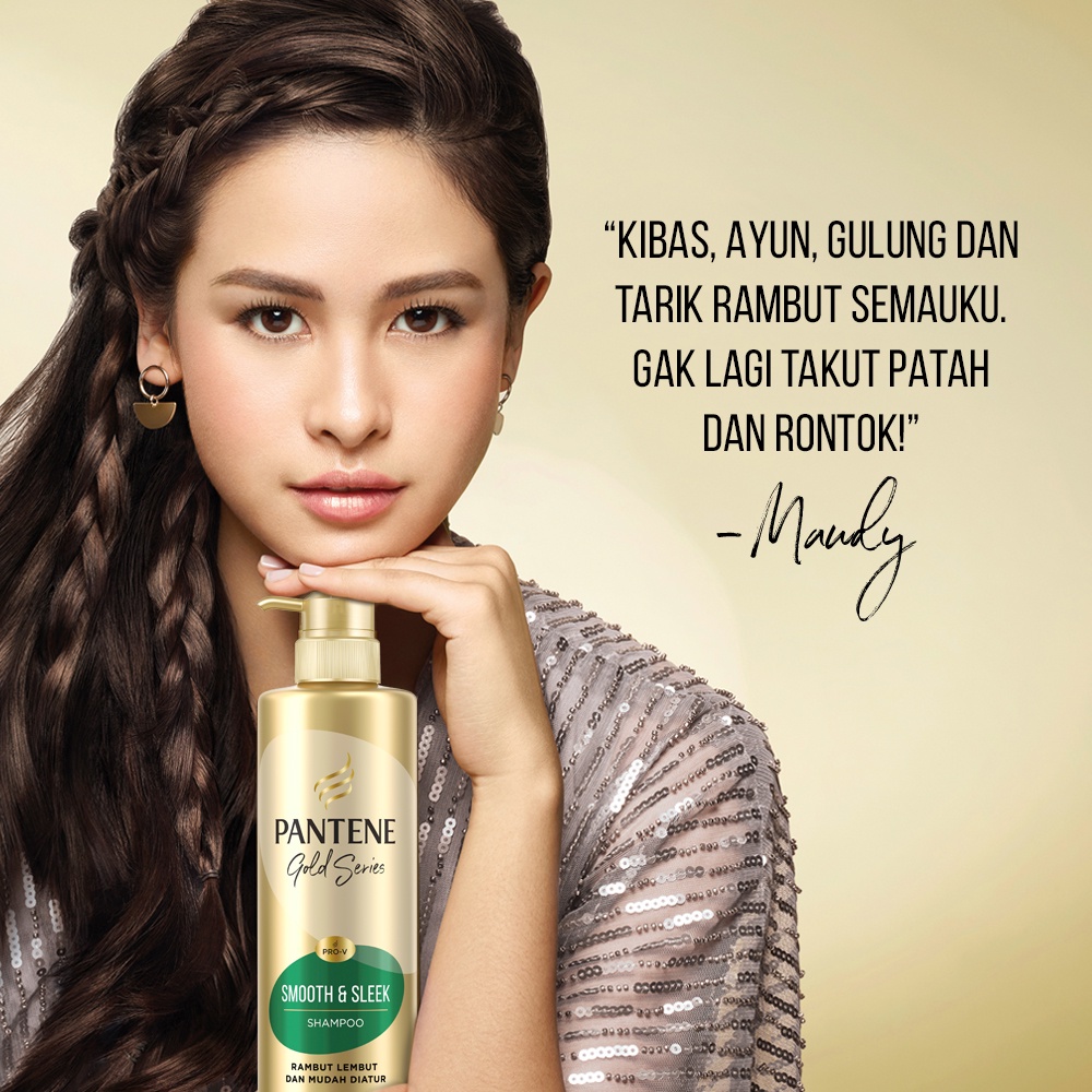 Pantene Sampo dan Kondisioner Anti Kusut Lembut dan Mudah Diatur Gold Series Pro-V Perawatan Rambut 450ml + 320ml / Pantene Shampoo Conditioner