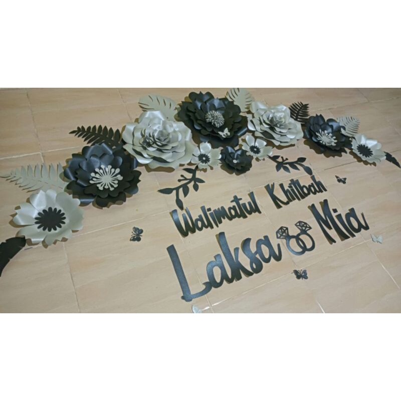 dekor lamaran paper flower bunga kertas