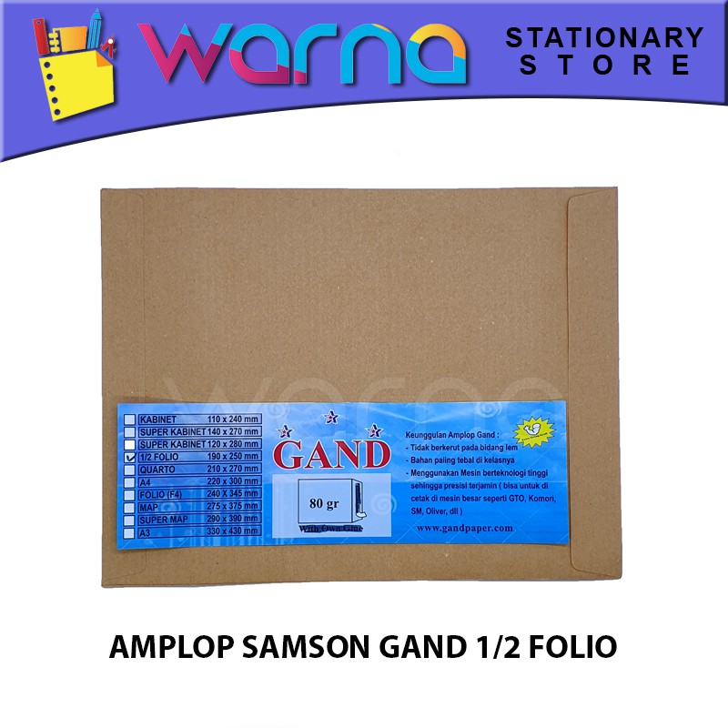 

AMPLOP SAMSON GAND 1/2 FOLIO