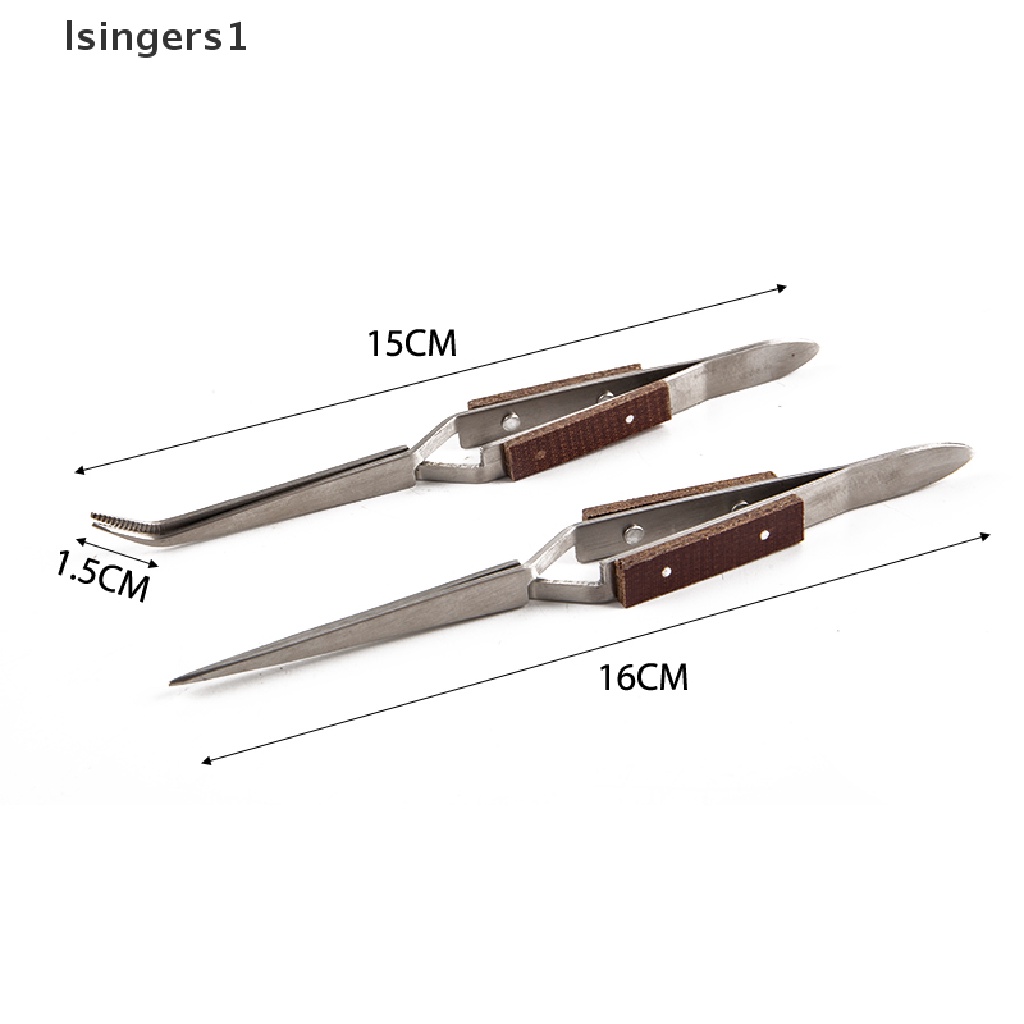 (lsingers1) Pinset Kunci Silang Bahan Stainless Steel Untuk Reparasi Perhiasan