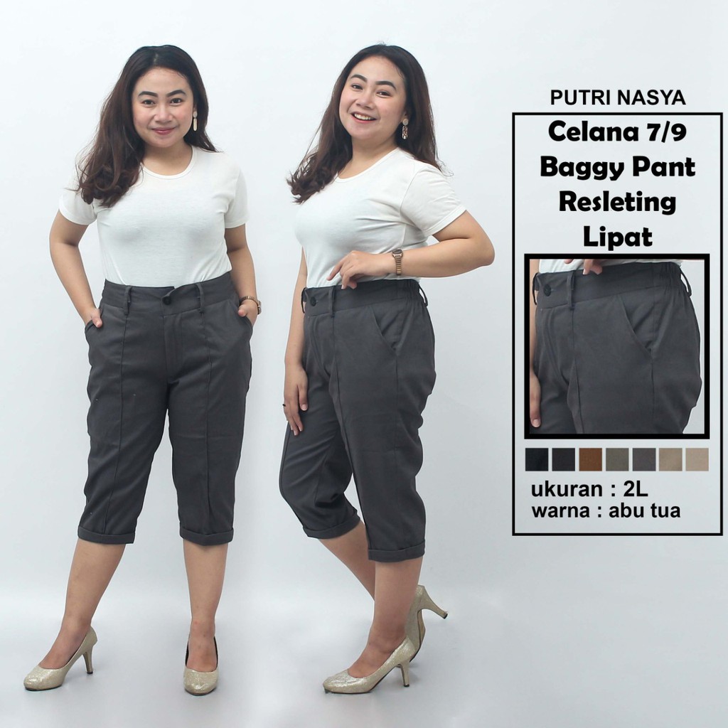 Celana 7/9 jumbo modis pendek / baggy pant jumbo / celana pendek model 8L-6L-5L-4L-2L-XL-S fit to L