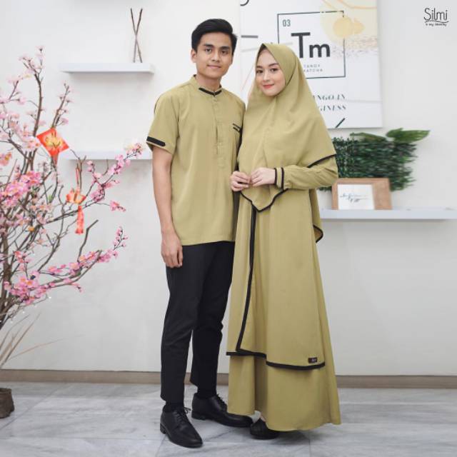 Zaki Zakiyah olive by silmi fashion Gamis  couple 