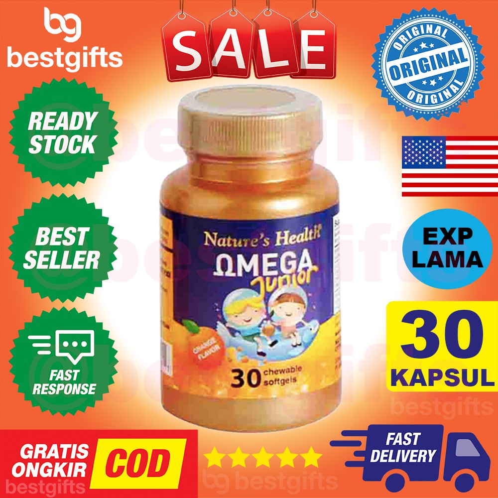 NATURE'S NATURES NATURE HEALTH OMEGA JUNIOR FISH SALMON OIL VITAMIN SEL OTAK MEMORI FOKUS 30 KAPSUL