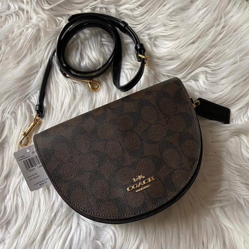 tas coach elle crossbody signature brown black C1430