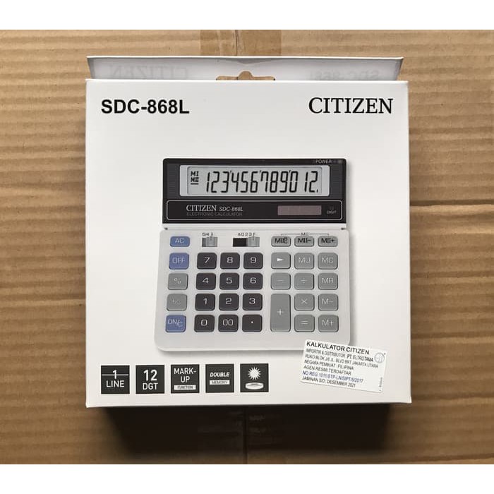 

Free Ongkir Kalkulator CITIZEN SDC-868 Original Asli (Calculator SDC 868 L) Eksklusif