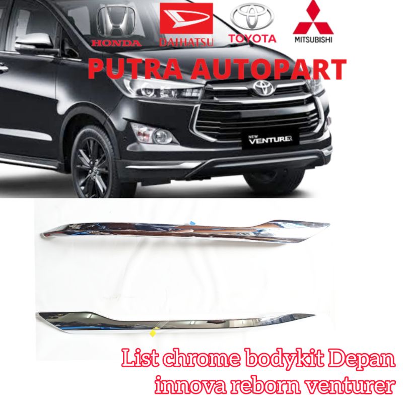 list chrome bodykit depan bemper innova reborn venturer 2016-2020 original