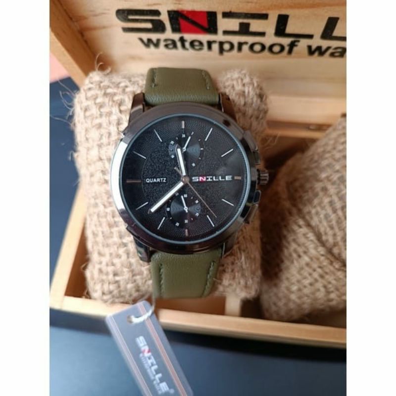 Jam Tangan Snille Chronograph Aktif Fashion Pria Terlaris Jam Tangan Kulit