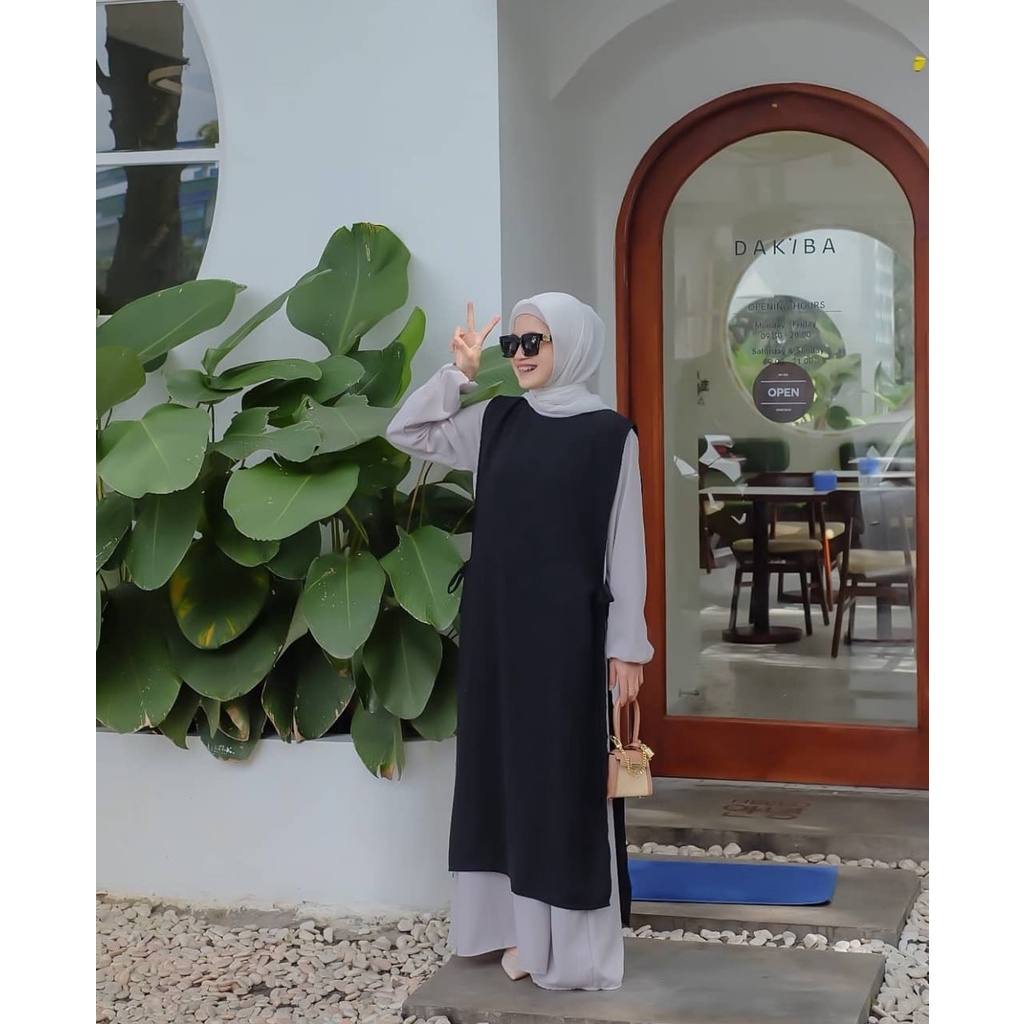 COD - OJIN LONG VEST INNER PANJANG KEKINIAN FASHION MUSLIM STYLISH/INNER/VESTROMPI - ABEELA