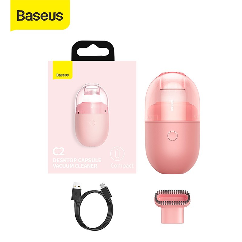 Baseus C2 Mini Vacuum Cleaner Penyedot Debu Portable Mobil-Pink