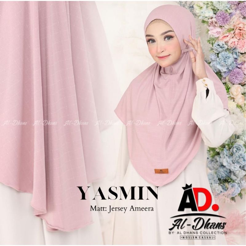 (Original Aldhans) YASMIN •jilbab instan jersey•jersey ameera•bergo non pad