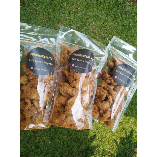 

mending ngemil yuk kulit ayam krispy gurih asin pedas kulit ayam kriuk pedas 113 gram