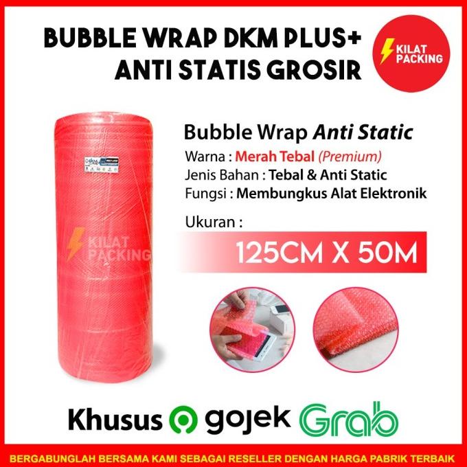 

BARU BUBBLE WRAP DKM PLUS ANTI STATIK MERAH 125CM X 50M - BUBBLE ANTI DHF5143VFF