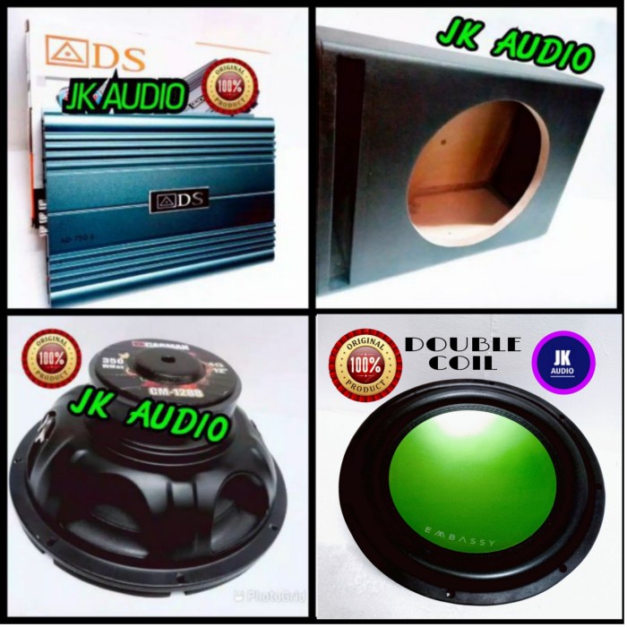 PAKET AUDIO MOBIL POWER AMPLIFIER ADS PLUS SUBWOOFER 12 INCHI DOUBLE