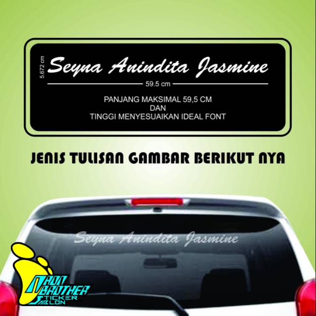 

Stiker/ sticker nama/ tulisan suka2 59,5 x -+ 5 cm
