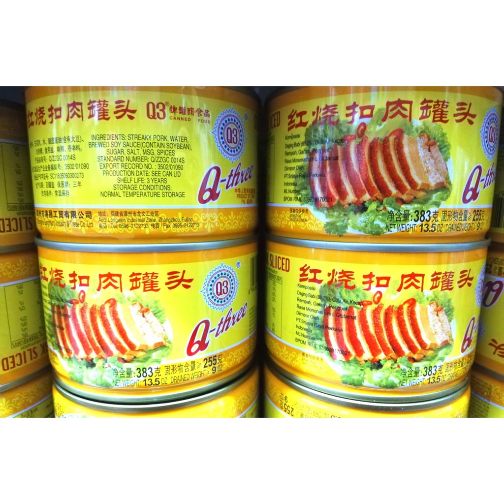 

Q3 Stewed Pork Sliced / Daging Samcam Babi B2 Kaleng 383 gr