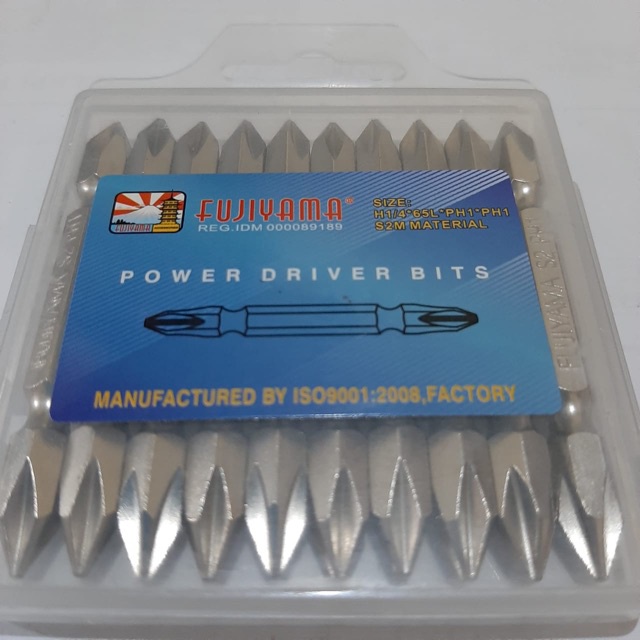 Mata Obeng Magnet Plus Plus FUJIYAMA + + Angin PH2 65mm (+) (+) Magnetic Screwdriver 1/4 Bit Mata Bor Sekrup Baut Skrup Gypsum (+) (+)