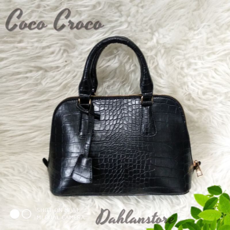 Croco Alma [ Black /Hitam] Sale Tas Impor Impor Fashion Mini Kecil Cewek Bag Grosir Kado Ultah COD