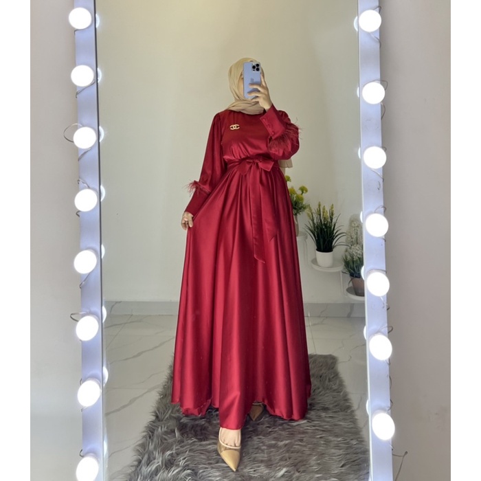 dres soft satin silk bulu