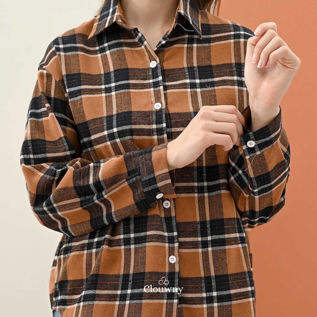 Janson Oversize Shirt Premium Cotton Kemeja Wanita Kotak Kotak Super Adem Busui Friendly-2
