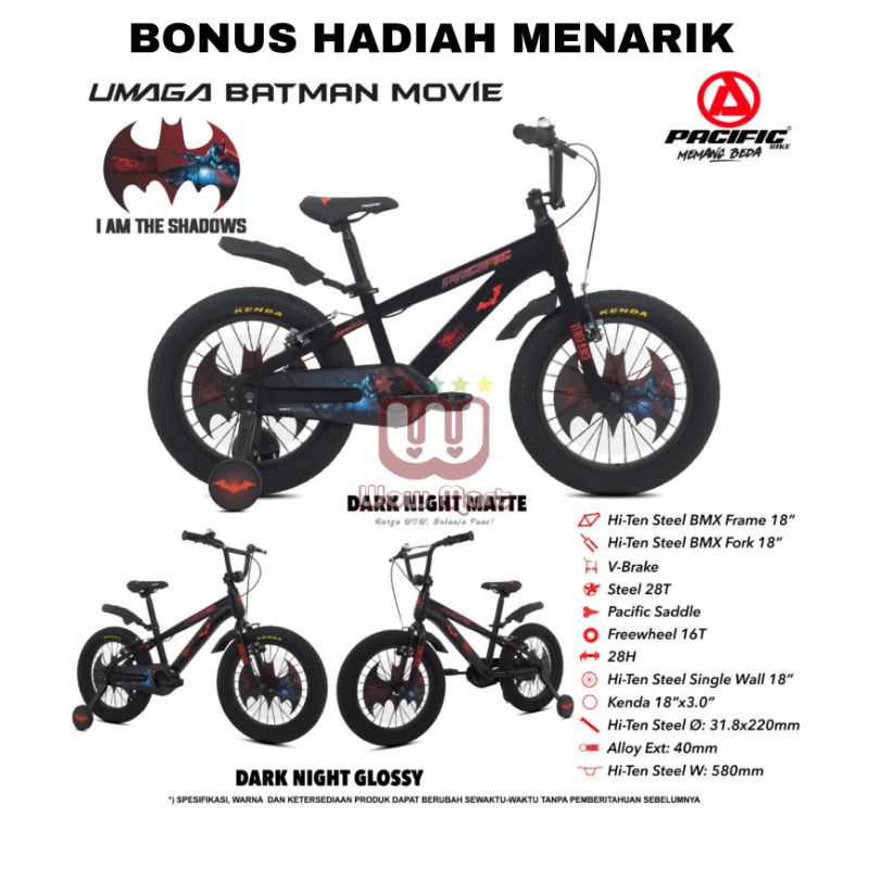 SEPEDA  BMX EXOTIC PACIFIC UMAGA BATMAN MOVIE