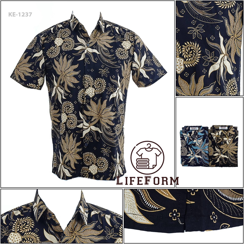 KEMEJA BATIK PRIA LENGAN PENDEK FEVER M-XL[KE1237]